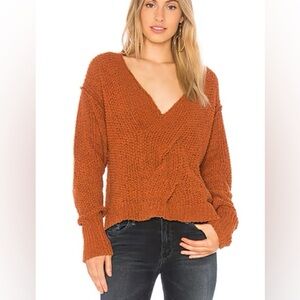 Free People Coco V Neck Sweater Terracotta Small